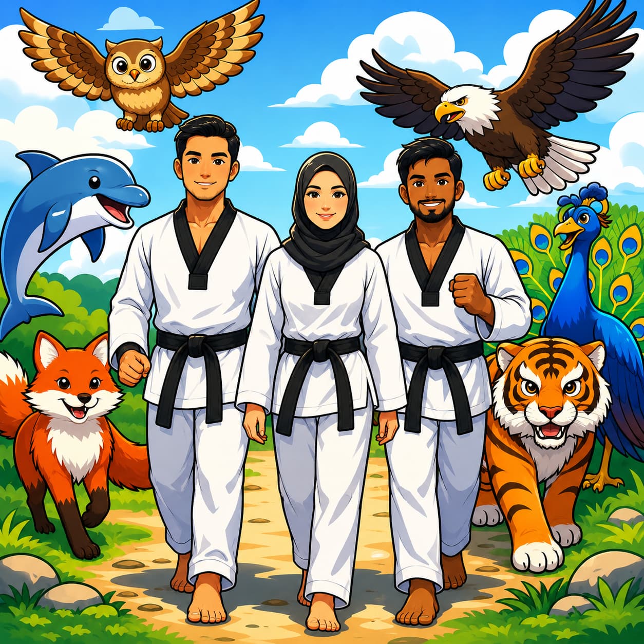 Three aiCekap students learning together